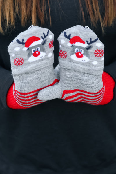 Rudolph Fingerless Gloves with Convertible Mittens