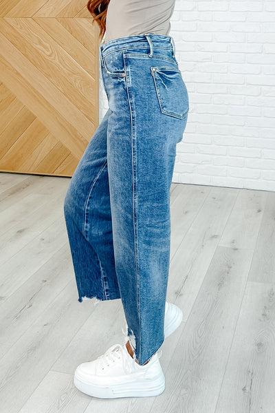 Megan High Rise Rigid Magic Wide Leg Crop Jeans