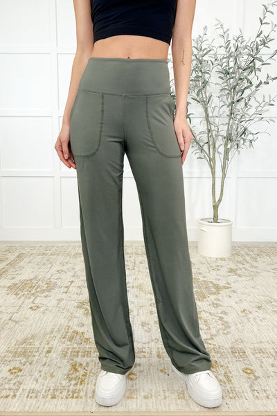 Leg Day Legends Straight Leg Bottoms in Grey Sage